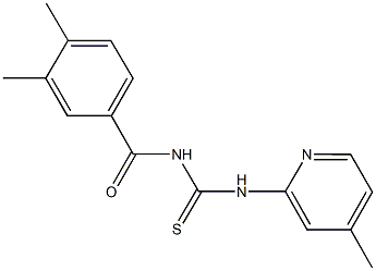 N-(3,4-dimethylbenzoyl)-N'-(4-methyl-2-pyridinyl)thiourea Struktur