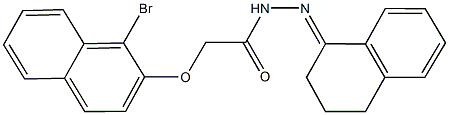 2-[(1-bromo-2-naphthyl)oxy]-N'-(3,4-dihydronaphthalen-1(2H)-ylidene)acetohydrazide Struktur