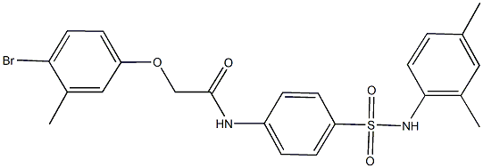 2-(4-bromo-3-methylphenoxy)-N-{4-[(2,4-dimethylanilino)sulfonyl]phenyl}acetamide Struktur