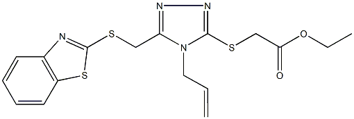 ethyl ({4-allyl-5-[(1,3-benzothiazol-2-ylsulfanyl)methyl]-4H-1,2,4-triazol-3-yl}sulfanyl)acetate Struktur