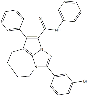 1-(3-bromophenyl)-N,4-diphenyl-5,6,7,8-tetrahydro-2,2a,8a-triazacyclopenta[cd]azulene-3-carbothioamide Struktur