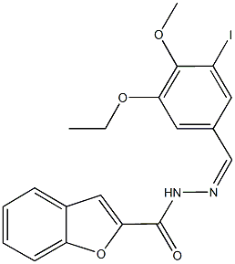 N'-(3-ethoxy-5-iodo-4-methoxybenzylidene)-1-benzofuran-2-carbohydrazide Struktur