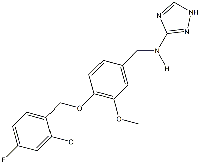 N-{4-[(2-chloro-4-fluorobenzyl)oxy]-3-methoxybenzyl}-N-(1H-1,2,4-triazol-3-yl)amine Struktur