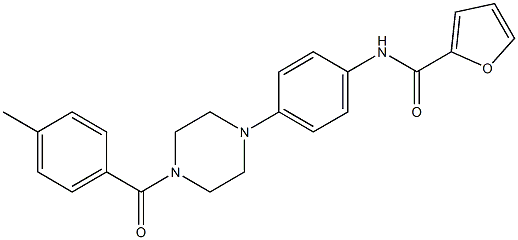 N-{4-[4-(4-methylbenzoyl)-1-piperazinyl]phenyl}-2-furamide Struktur