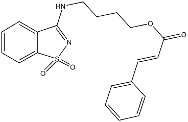 4-[(1,1-dioxido-1,2-benzisothiazol-3-yl)amino]butyl 3-phenylacrylate Struktur