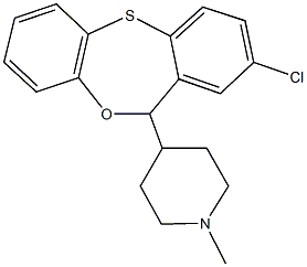 4-(2-chloro-11H-dibenzo[b,e][1,4]oxathiepin-11-yl)-1-methylpiperidine Struktur