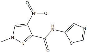 4-nitro-1-methyl-N-(1,3-thiazol-5-yl)-1H-pyrazole-3-carboxamide Struktur