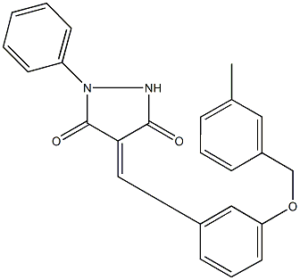 4-{3-[(3-methylbenzyl)oxy]benzylidene}-1-phenyl-3,5-pyrazolidinedione Struktur