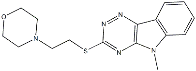 5-methyl-3-{[2-(4-morpholinyl)ethyl]sulfanyl}-5H-[1,2,4]triazino[5,6-b]indole Struktur