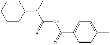 N-cyclohexyl-N-methyl-N'-(4-methylbenzoyl)thiourea Struktur