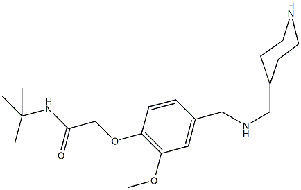 N-(tert-butyl)-2-(2-methoxy-4-{[(4-piperidinylmethyl)amino]methyl}phenoxy)acetamide Struktur