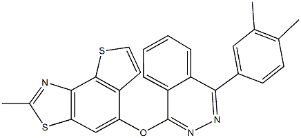 4-(3,4-dimethylphenyl)-1-phthalazinyl 2-methylthieno[2,3-e][1,3]benzothiazol-5-yl ether Struktur