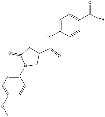 4-({[1-(4-methoxyphenyl)-5-oxo-3-pyrrolidinyl]carbonyl}amino)benzoic acid Struktur