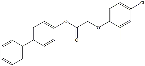 [1,1'-biphenyl]-4-yl (4-chloro-2-methylphenoxy)acetate Struktur