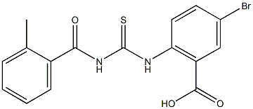 5-bromo-2-({[(2-methylbenzoyl)amino]carbothioyl}amino)benzoic acid Struktur