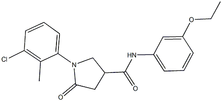 1-(3-chloro-2-methylphenyl)-N-(3-ethoxyphenyl)-5-oxo-3-pyrrolidinecarboxamide Struktur