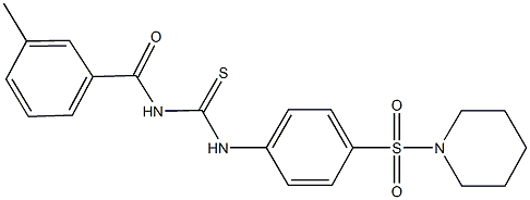 N-(3-methylbenzoyl)-N'-[4-(piperidin-1-ylsulfonyl)phenyl]thiourea Struktur