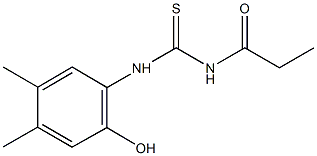 N-(2-hydroxy-4,5-dimethylphenyl)-N'-propionylthiourea Struktur