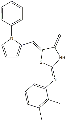 2-[(2,3-dimethylphenyl)imino]-5-[(1-phenyl-1H-pyrrol-2-yl)methylene]-1,3-thiazolidin-4-one Struktur