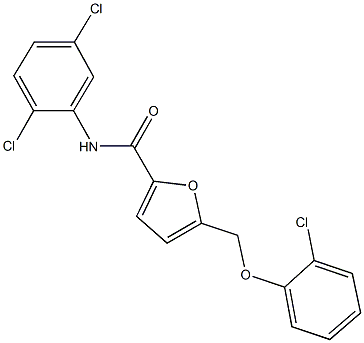 5-[(2-chlorophenoxy)methyl]-N-(2,5-dichlorophenyl)-2-furamide Struktur