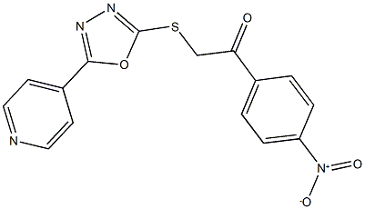 1-{4-nitrophenyl}-2-{[5-(4-pyridinyl)-1,3,4-oxadiazol-2-yl]sulfanyl}ethanone Struktur