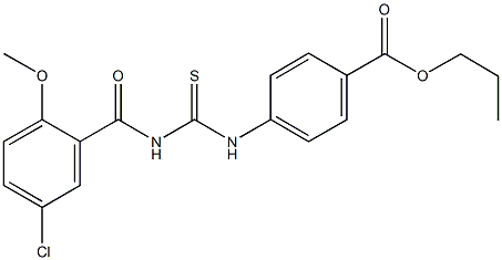 propyl 4-({[(5-chloro-2-methoxybenzoyl)amino]carbothioyl}amino)benzoate Struktur