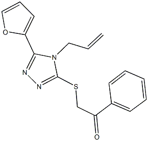 2-{[4-allyl-5-(2-furyl)-4H-1,2,4-triazol-3-yl]sulfanyl}-1-phenylethanone Struktur