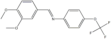 N-(3,4-dimethoxybenzylidene)-N-[4-(trifluoromethoxy)phenyl]amine Struktur