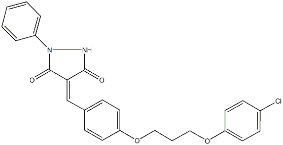 4-{4-[3-(4-chlorophenoxy)propoxy]benzylidene}-1-phenyl-3,5-pyrazolidinedione Struktur