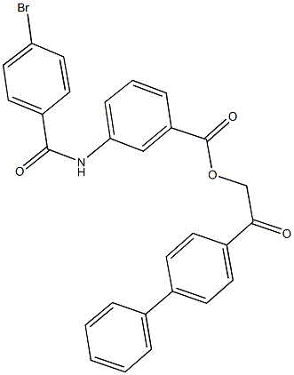 2-[1,1'-biphenyl]-4-yl-2-oxoethyl 3-[(4-bromobenzoyl)amino]benzoate Struktur