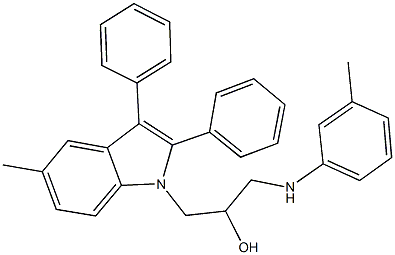 1-(5-methyl-2,3-diphenyl-1H-indol-1-yl)-3-(3-toluidino)-2-propanol Struktur