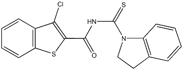 3-chloro-N-(2,3-dihydro-1H-indol-1-ylcarbothioyl)-1-benzothiophene-2-carboxamide Struktur