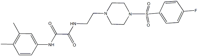 N~1~-(3,4-dimethylphenyl)-N~2~-(2-{4-[(4-fluorophenyl)sulfonyl]-1-piperazinyl}ethyl)ethanediamide Struktur