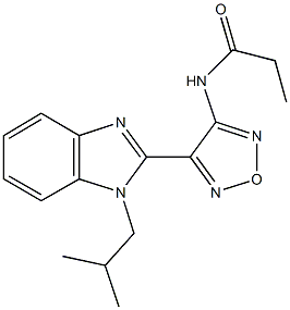 N-[4-(1-isobutyl-1H-benzimidazol-2-yl)-1,2,5-oxadiazol-3-yl]propanamide Struktur