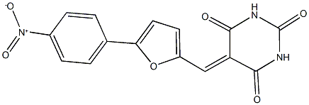 5-[(5-{4-nitrophenyl}-2-furyl)methylene]-2,4,6(1H,3H,5H)-pyrimidinetrione Struktur