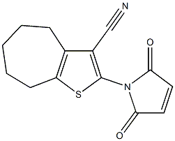 2-(2,5-dioxo-2,5-dihydro-1H-pyrrol-1-yl)-5,6,7,8-tetrahydro-4H-cyclohepta[b]thiophene-3-carbonitrile Struktur