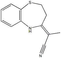 2-(2,3-dihydro-1,5-benzothiazepin-4(5H)-ylidene)propanenitrile Struktur