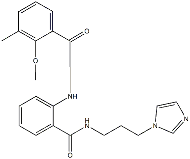 N-[2-({[3-(1H-imidazol-1-yl)propyl]amino}carbonyl)phenyl]-2-methoxy-3-methylbenzamide Struktur