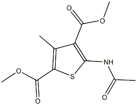 dimethyl 5-(acetylamino)-3-methyl-2,4-thiophenedicarboxylate Struktur