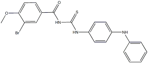 N-(4-anilinophenyl)-N'-(3-bromo-4-methoxybenzoyl)thiourea Struktur