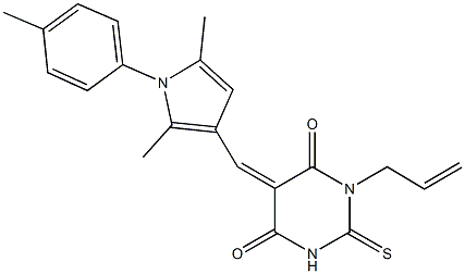 1-allyl-5-{[2,5-dimethyl-1-(4-methylphenyl)-1H-pyrrol-3-yl]methylene}-2-thioxodihydro-4,6(1H,5H)-pyrimidinedione Struktur