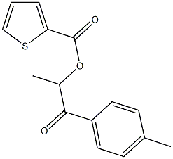 1-methyl-2-(4-methylphenyl)-2-oxoethyl thiophene-2-carboxylate Struktur