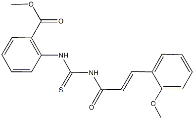 methyl 2-[({[3-(2-methoxyphenyl)acryloyl]amino}carbothioyl)amino]benzoate Struktur