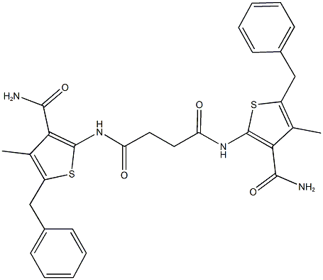 N~1~,N~4~-bis[3-(aminocarbonyl)-5-benzyl-4-methyl-2-thienyl]succinamide Struktur