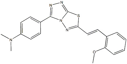 N-(4-{6-[2-(2-methoxyphenyl)vinyl][1,2,4]triazolo[3,4-b][1,3,4]thiadiazol-3-yl}phenyl)-N,N-dimethylamine Struktur