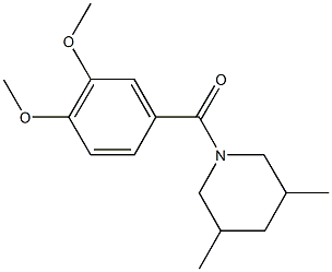 1-(3,4-dimethoxybenzoyl)-3,5-dimethylpiperidine Struktur