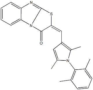 2-{[1-(2,6-dimethylphenyl)-2,5-dimethyl-1H-pyrrol-3-yl]methylene}[1,3]thiazolo[3,2-a]benzimidazol-3(2H)-one Struktur