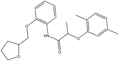 2-(2,5-dimethylphenoxy)-N-[2-(tetrahydro-2-furanylmethoxy)phenyl]propanamide Struktur