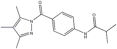 2-methyl-N-{4-[(3,4,5-trimethyl-1H-pyrazol-1-yl)carbonyl]phenyl}propanamide Struktur