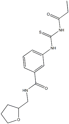 3-{[(propionylamino)carbothioyl]amino}-N-(tetrahydro-2-furanylmethyl)benzamide Struktur